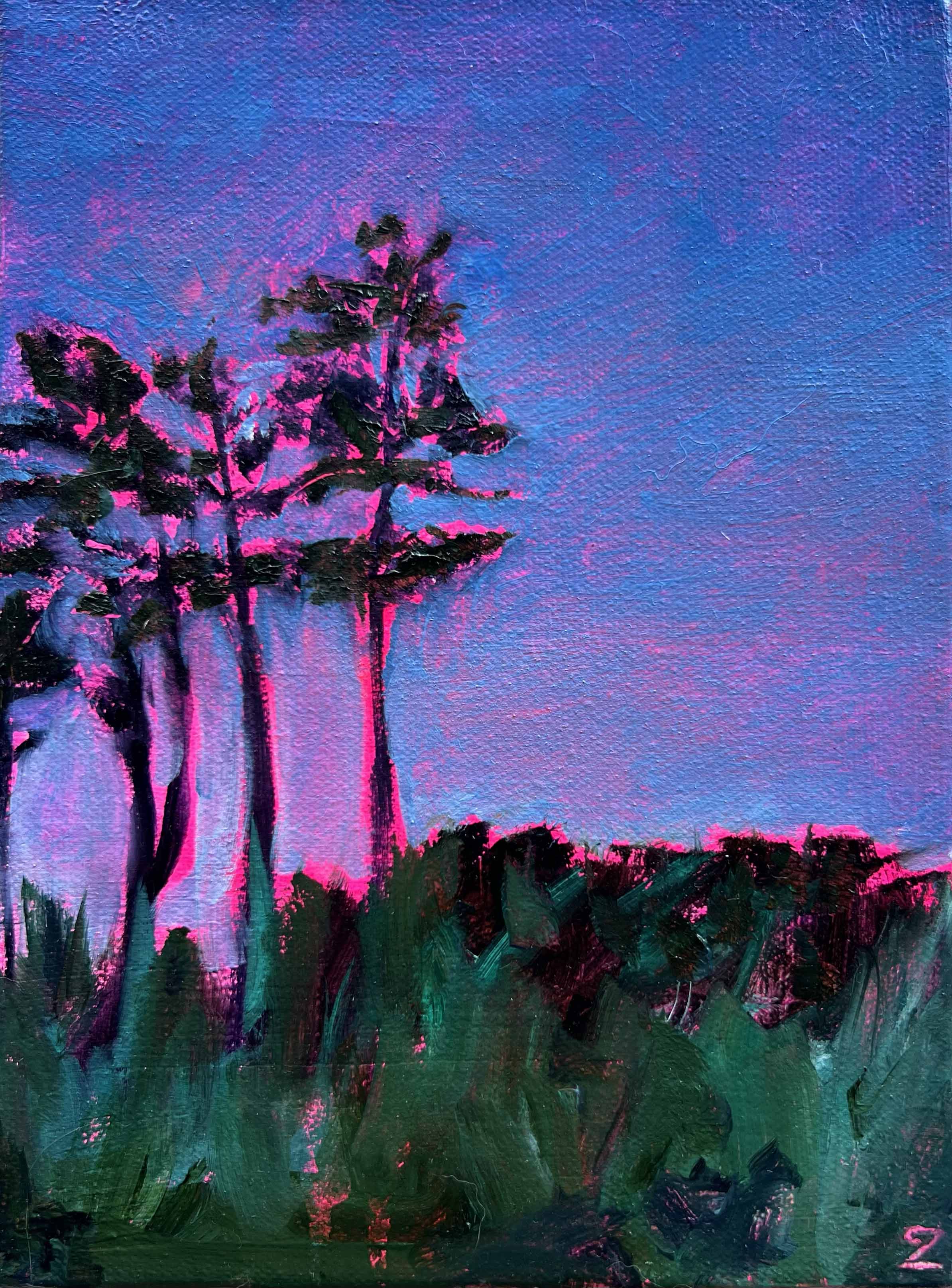 Along the Creek, the Light Fades (Trees at Dusk)